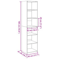 vidaXL Highboard Grau Sonoma-Eiche 45x41x185 cm Holzwerkstoff