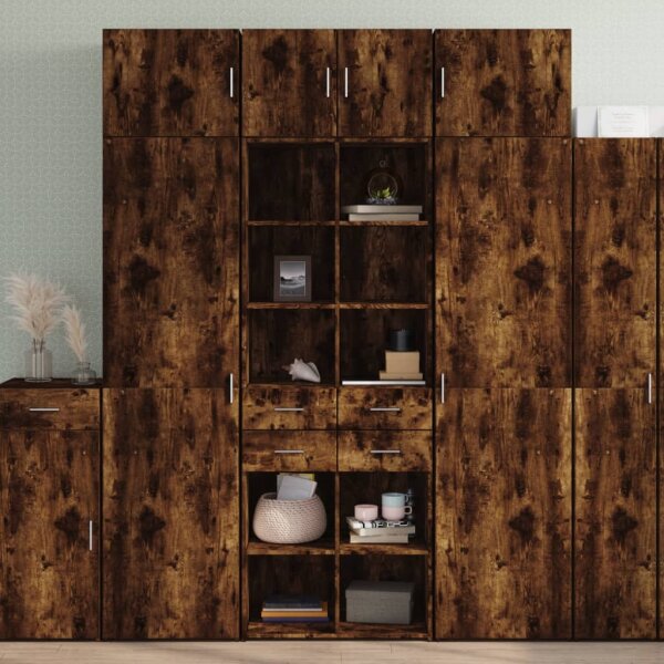 vidaXL Highboard Räuchereiche 70x42,5x185 cm Holzwerkstoff