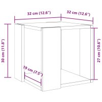 vidaXL Couchtisch Sonoma-Eiche 32x32x30 cm Holzwerkstoff