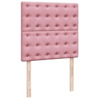 vidaXL Boxspringbett mit Matratze Rosa 100x200 cm Samt