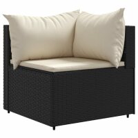 vidaXL 9-tlg. Garten-Lounge-Set mit Kissen Schwarz Poly Rattan