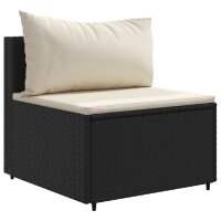 vidaXL 9-tlg. Garten-Lounge-Set mit Kissen Schwarz Poly Rattan