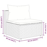 vidaXL 9-tlg. Garten-Lounge-Set mit Kissen Schwarz Poly Rattan