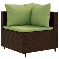 vidaXL 4-tlg. Garten-Lounge-Set mit Kissen Braun Poly Rattan