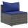 vidaXL 6-tlg. Garten-Lounge-Set mit Kissen Grau Poly Rattan