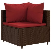 vidaXL 6-tlg. Garten-Lounge-Set mit Kissen Braun Poly Rattan