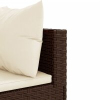 vidaXL 7-tlg. Garten-Lounge-Set mit Kissen Braun Poly Rattan