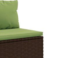 vidaXL 7-tlg. Garten-Lounge-Set mit Kissen Braun Poly Rattan