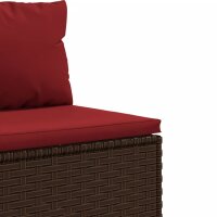 vidaXL 8-tlg. Garten-Lounge-Set mit Kissen Braun Poly Rattan