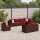 vidaXL 8-tlg. Garten-Lounge-Set mit Kissen Braun Poly Rattan