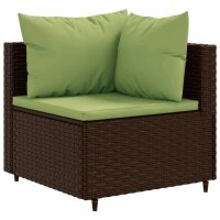 vidaXL 9-tlg. Garten-Lounge-Set mit Kissen Braun Poly Rattan