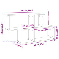 vidaXL Wandregal R&auml;uchereiche 100x20x53 cm Holzwerkstoff