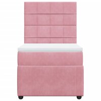 vidaXL Boxspringbett mit Matratze Rosa 80x200 cm Samt