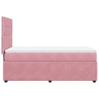 vidaXL Boxspringbett mit Matratze Rosa 80x200 cm Samt