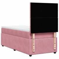 vidaXL Boxspringbett mit Matratze Rosa 80x200 cm Samt