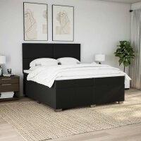 vidaXL Boxspringbett mit Matratze Schwarz 200x200 cm Stoff