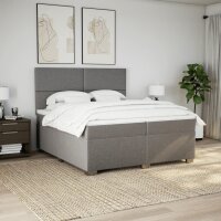 vidaXL Boxspringbett mit Matratze Taupe 200x200 cm Stoff