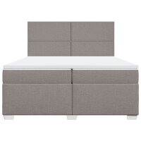 vidaXL Boxspringbett mit Matratze Taupe 200x200 cm Stoff