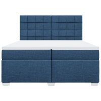 vidaXL Boxspringbett mit Matratze Blau 200x200 cm Stoff