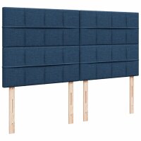 vidaXL Boxspringbett mit Matratze Blau 200x200 cm Stoff