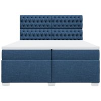 vidaXL Boxspringbett mit Matratze Blau 200x200 cm Stoff