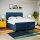 vidaXL Boxspringbett mit Matratze Blau 200x200 cm Stoff