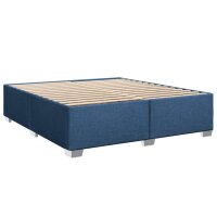 vidaXL Boxspringbett mit Matratze Blau 200x200 cm Stoff