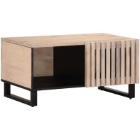 vidaXL Couchtisch Wei&szlig; 80x51x40 cm Massivholz Mango