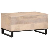 vidaXL Couchtisch Wei&szlig; 80x51x40 cm Massivholz Mango