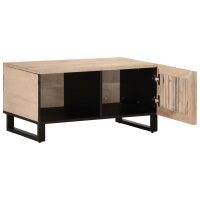 vidaXL Couchtisch Wei&szlig; 80x51x40 cm Massivholz Mango