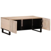 vidaXL Couchtisch Wei&szlig; 100x55x40 cm Massivholz Mango