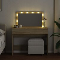 vidaXL Schminktisch mit LED-Beleuchtung Sonoma-Eiche 100x40x120 cm