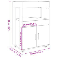 vidaXL Barwagen Wei&szlig; 60x39,5x89 cm Holzwerkstoff