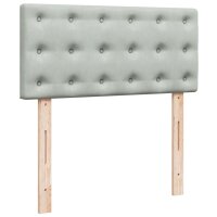 vidaXL Boxspringbett mit Matratze Hellgrau 90x190 cm Samt