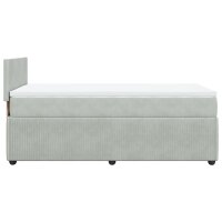 vidaXL Boxspringbett mit Matratze Hellgrau 90x200 cm Samt