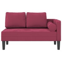 vidaXL Chaiselongue mit Kissen Weinrot Samt