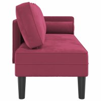 vidaXL Chaiselongue mit Kissen Weinrot Samt