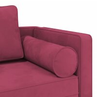 vidaXL Chaiselongue mit Kissen Weinrot Samt