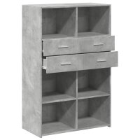 vidaXL Highboard Betongrau 80x42,5x124 cm Holzwerkstoff