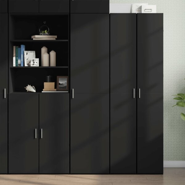 vidaXL Highboard Schwarz 45x42,5x185 cm Holzwerkstoff