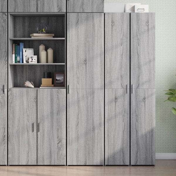 vidaXL Highboard Grau Sonoma 45x42,5x185 cm Holzwerkstoff