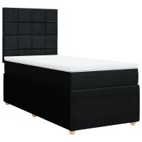 vidaXL Boxspringbett mit Matratze Schwarz 90x190 cm Stoff