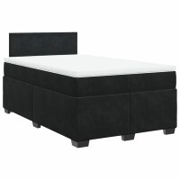 vidaXL Boxspringbett mit Matratze Schwarz 120x190 cm Samt