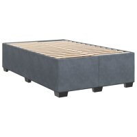 vidaXL Boxspringbett mit Matratze Dunkelgrau 120x200 cm Samt