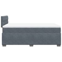 vidaXL Boxspringbett mit Matratze Dunkelgrau 120x200 cm Samt