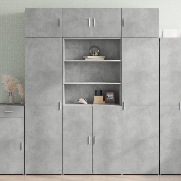 vidaXL Highboard Betongrau 80x42,5x185 cm Holzwerkstoff