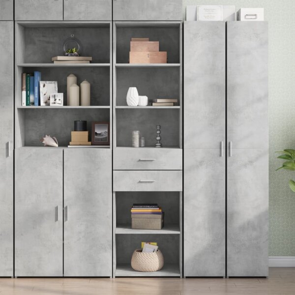 vidaXL Highboard Betongrau 50x42,5x185 cm Holzwerkstoff