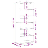 vidaXL Highboard Betongrau 70x41x185 cm Holzwerkstoff