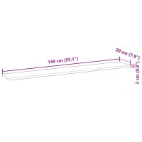 vidaXL Tischplatte 140x20x2 cm Rechteckig Massivholz Akazie