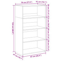 vidaXL Highboard Schwarz 70x41x124 cm Holzwerkstoff